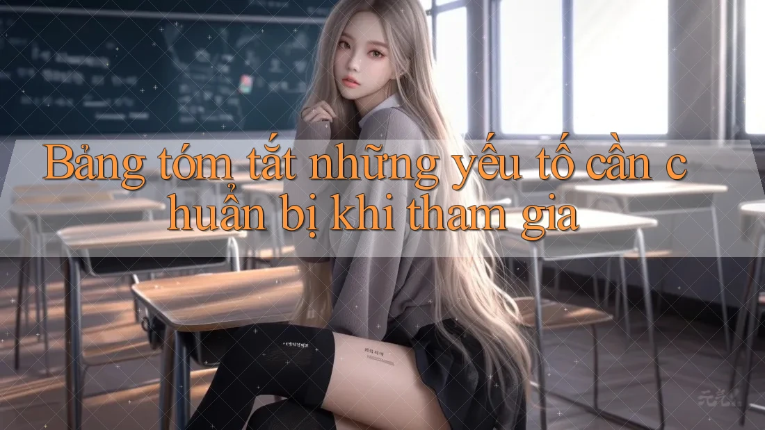 Bảng tóm tắt những yếu tố cần chuẩn bị khi tham gia
